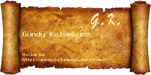 Gundy Kolumbusz névjegykártya