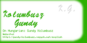 kolumbusz gundy business card